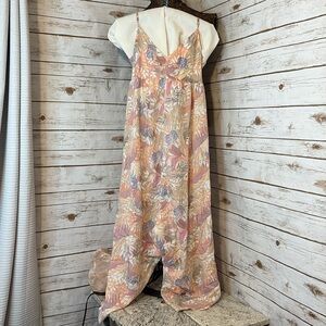 Patagonia Peach Floral Spaghetti-Strap Jumpsuit Romper